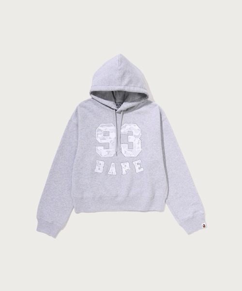 A BATHING APE（アベイシングエイプ）の「CAMO LACE PATCH BOXY CROPPED PULLOVER HOODIE（パーカー・レディース・グレー/ブラック・MEDIUM/SMALL）」の2枚目の写真