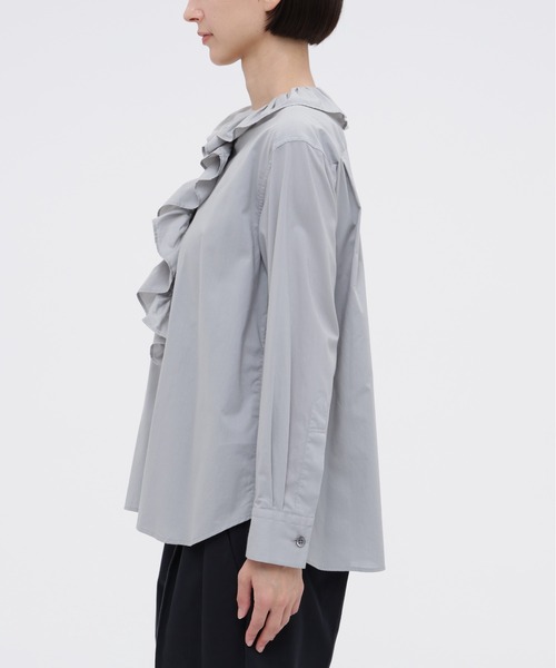 MARGARET HOWELL（マーガレットハウエル）の「WASHED COTTON CHAMBRAY（シャツ/ブラウス・レディース・セージグリーン/オレンジ・3/2/1）」の4枚目の写真