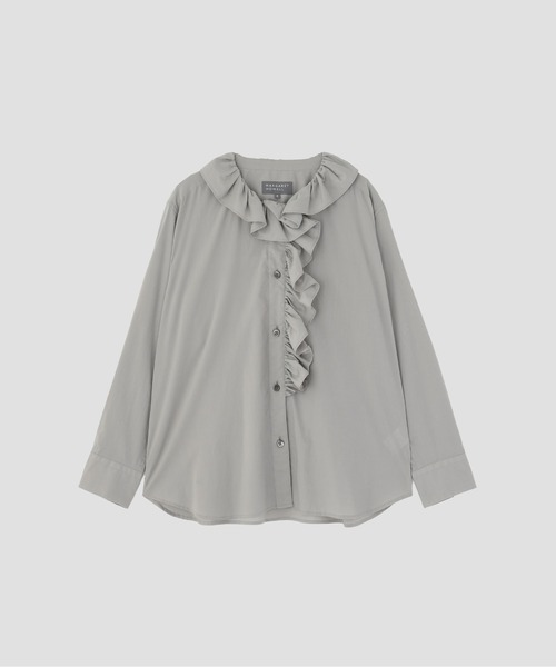 MARGARET HOWELL（マーガレットハウエル）の「WASHED COTTON CHAMBRAY（シャツ/ブラウス・レディース・セージグリーン/オレンジ・3/2/1）」の5枚目の写真