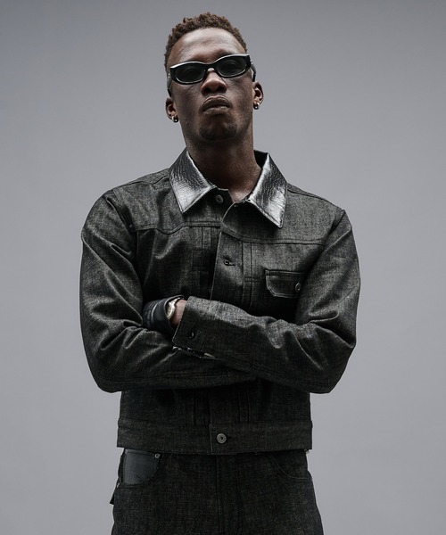ANDER HUNK(アンダーハンク)の「Crocodile Collar Slav Denim Jacket/クロコダイルカラースラブデニムジャケット(デニムジャケット・メンズ・インディゴブルー/ブラック・SMALL/MEDIUM/LARGE)」の7枚目の写真