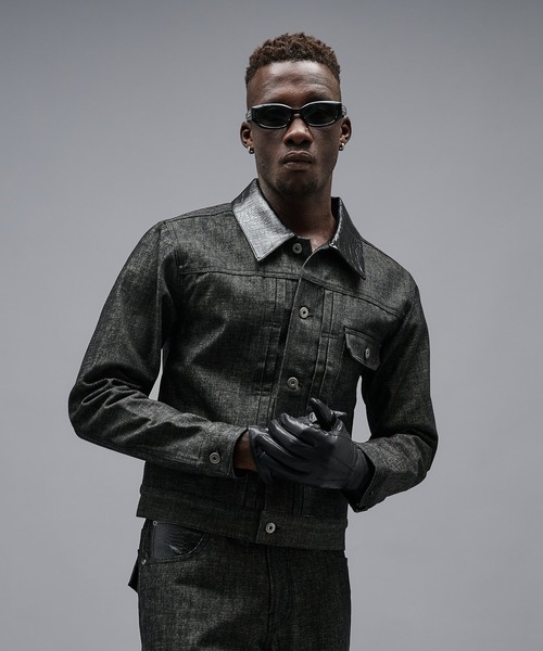 ANDER HUNK(アンダーハンク)の「Crocodile Collar Slav Denim Jacket/クロコダイルカラースラブデニムジャケット(デニムジャケット・メンズ・インディゴブルー/ブラック・SMALL/MEDIUM/LARGE)」の10枚目の写真