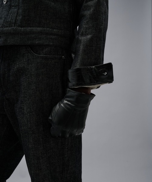 ANDER HUNK(アンダーハンク)の「Crocodile Collar Slav Denim Jacket/クロコダイルカラースラブデニムジャケット(デニムジャケット・メンズ・インディゴブルー/ブラック・SMALL/MEDIUM/LARGE)」の11枚目の写真