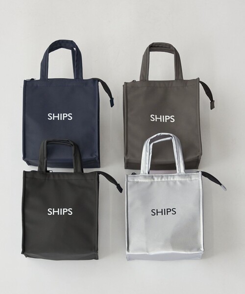 SHIPS(シップス)の「【WEB限定】ショッパー型 保冷ランチバッグ S(トートバッグ・メンズ・チャコールグレー/ブラック/シルバー/ネイビー・ONE SIZE)」の6枚目の写真
