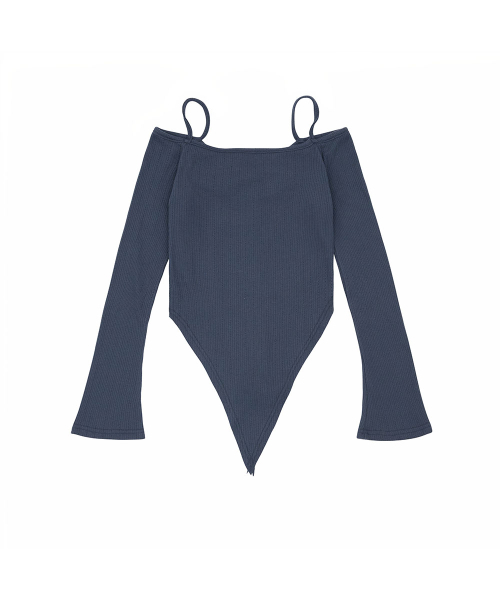 NO EXTRA TOUCH(ノー・エクストラ・タッチ)の「Shirred Off-Shoulder Long Sleeve Tee (Navy) / 26FWTS004NA(Tシャツ/カットソー・レディース・その他・SMALL/MEDIUM)」の4枚目の写真