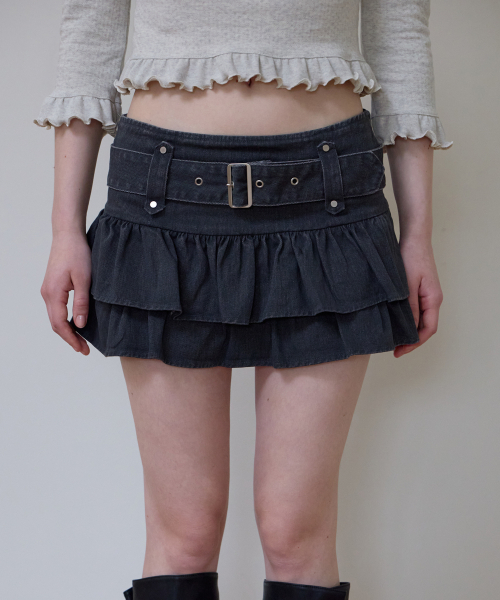 ROSEFRANTZ（ロゼフランツ）の「Cancan Belted Mini Skirt [Charcoal]（スカート・レディース・チャコールグレー・SMALL/MEDIUM）」の2枚目の写真