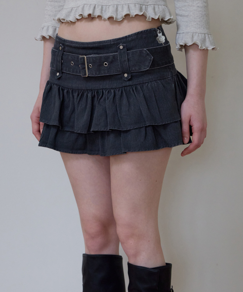 ROSEFRANTZ（ロゼフランツ）の「Cancan Belted Mini Skirt [Charcoal]（スカート・レディース・チャコールグレー・SMALL/MEDIUM）」の3枚目の写真