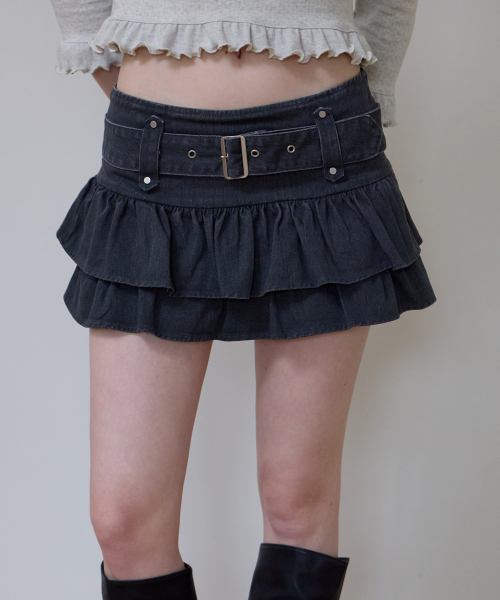 ROSEFRANTZ（ロゼフランツ）の「Cancan Belted Mini Skirt [Charcoal]（スカート・レディース・チャコールグレー・SMALL/MEDIUM）」の5枚目の写真
