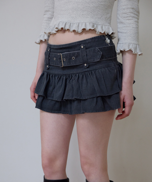 ROSEFRANTZ（ロゼフランツ）の「Cancan Belted Mini Skirt [Charcoal]（スカート・レディース・チャコールグレー・SMALL/MEDIUM）」の7枚目の写真