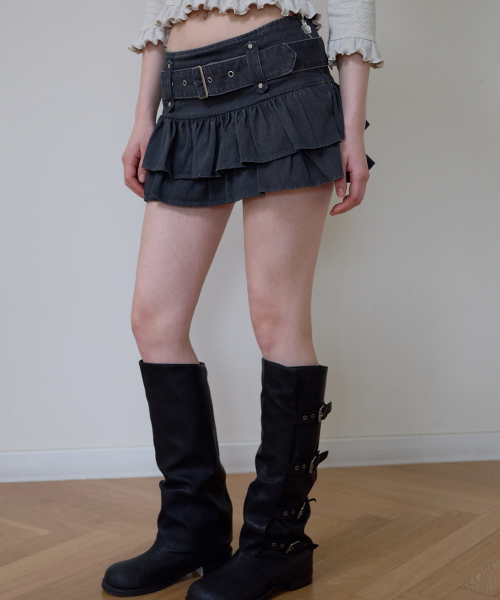 ROSEFRANTZ（ロゼフランツ）の「Cancan Belted Mini Skirt [Charcoal]（スカート・レディース・チャコールグレー・SMALL/MEDIUM）」の8枚目の写真