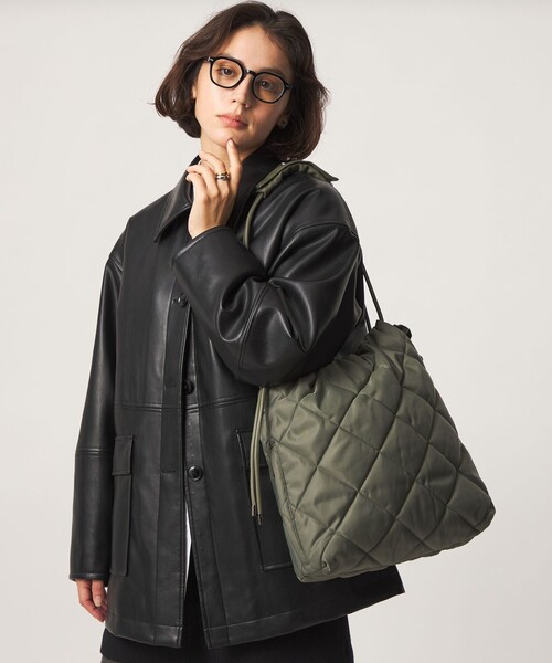 green label relaxing(グリーンレーベルリラクシング)の「<PARTE>キルティング トートバッグ / ショルダーバッグ はっ水(ショルダーバッグ・レディース・モカ/オリーブ/ブラック・FREE)」の12枚目の写真