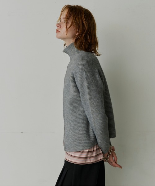 uchi.(ウチ)の「ダブルジップハイネックリブニットカーディガン(ニット/セーター・レディース・オフホワイト/グレー/レッド・FREE)」の20枚目の写真