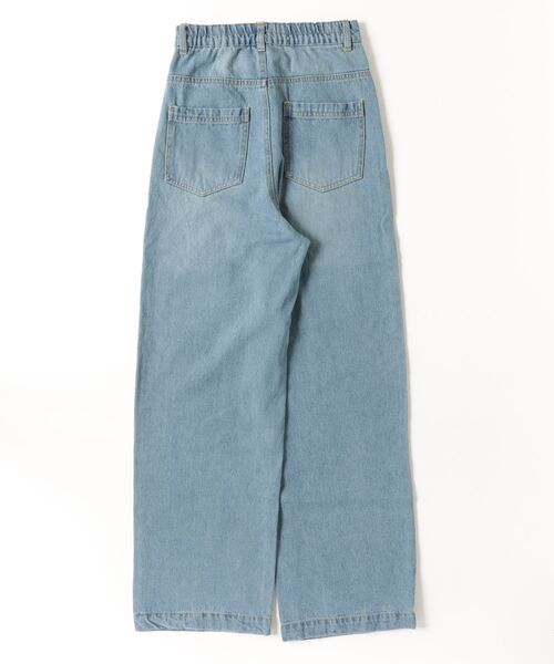 OMNES(オムネス)の「12oz ウォッシュ加工ハイウエストルーズワイドデニムパンツ(デニムパンツ・レディース・ネイビー/ブルー・S/M/L)」の3枚目の写真