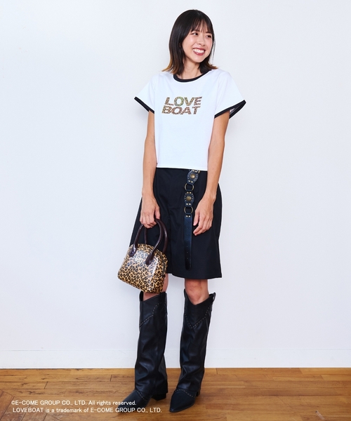 minimal(ミニマル)の「【親子リンク】LOVEBOATリンガーTシャツ(レディース)(Tシャツ/カットソー・レディース・オフホワイト/サックスブルー/ブラック・F)」の4枚目の写真