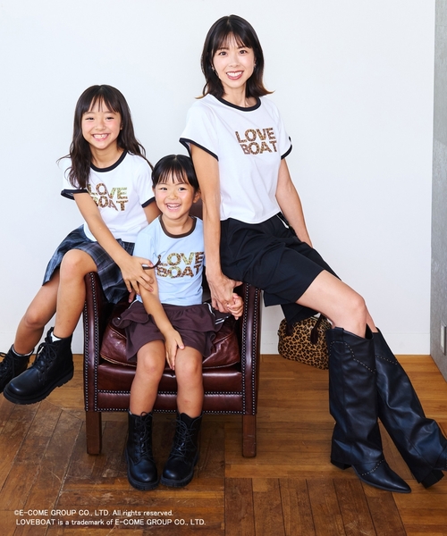 minimal(ミニマル)の「【親子リンク】LOVEBOATリンガーTシャツ(レディース)(Tシャツ/カットソー・レディース・オフホワイト/サックスブルー/ブラック・F)」の5枚目の写真