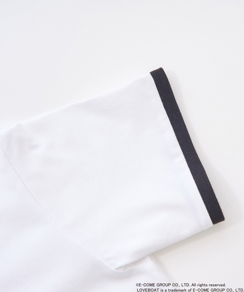 minimal(ミニマル)の「【親子リンク】LOVEBOATリンガーTシャツ(レディース)(Tシャツ/カットソー・レディース・オフホワイト/サックスブルー/ブラック・F)」の9枚目の写真