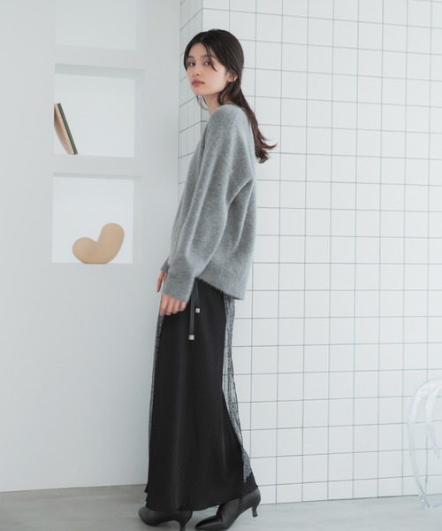 URBAN RESEARCH ROSSO WOMEN(アーバンリサーチ ロッソ)の「スモールフラワープリントラップスカート(スカート・レディース・ブラック系その他/イエロー・FREE)」の5枚目の写真