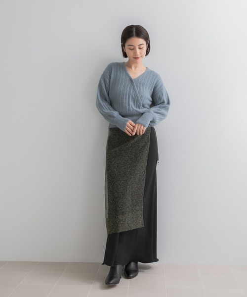 URBAN RESEARCH ROSSO WOMEN(アーバンリサーチ ロッソ)の「スモールフラワープリントラップスカート(スカート・レディース・ブラック系その他/イエロー・FREE)」の13枚目の写真