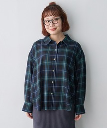 【anyfee/大きいサイズ】リラックスフィットチェック柄シャツ
