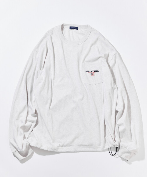 NAUTICA(ノーティカ)の「NAUTICA/ノーティカ リラックスフィット フラッグロゴ ヘムコード ロングスリーブ ポケットTシャツ(Tシャツ/カットソー・メンズ・ブラック/ネイビー/ライトグレー/ホワイト・MEDIUM/LARGE/X-LARGE/XX-LARGE)」の4枚目の写真
