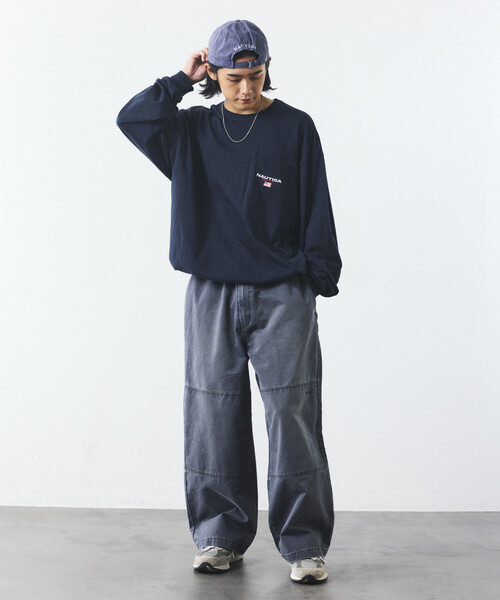 NAUTICA(ノーティカ)の「NAUTICA/ノーティカ リラックスフィット フラッグロゴ ヘムコード ロングスリーブ ポケットTシャツ(Tシャツ/カットソー・メンズ・ブラック/ネイビー/ライトグレー/ホワイト・MEDIUM/LARGE/X-LARGE/XX-LARGE)」の10枚目の写真
