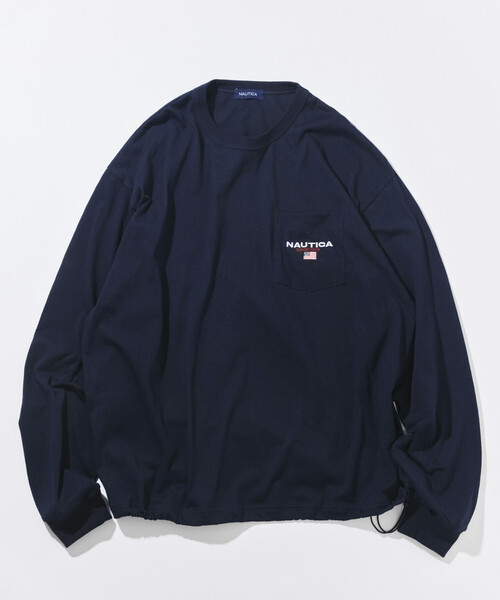 NAUTICA(ノーティカ)の「NAUTICA/ノーティカ リラックスフィット フラッグロゴ ヘムコード ロングスリーブ ポケットTシャツ(Tシャツ/カットソー・メンズ・ブラック/ネイビー/ライトグレー/ホワイト・MEDIUM/LARGE/X-LARGE/XX-LARGE)」の14枚目の写真