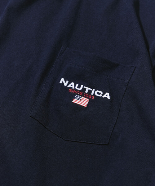 NAUTICA(ノーティカ)の「NAUTICA/ノーティカ リラックスフィット フラッグロゴ ヘムコード ロングスリーブ ポケットTシャツ(Tシャツ/カットソー・メンズ・ブラック/ネイビー/ライトグレー/ホワイト・MEDIUM/LARGE/X-LARGE/XX-LARGE)」の16枚目の写真