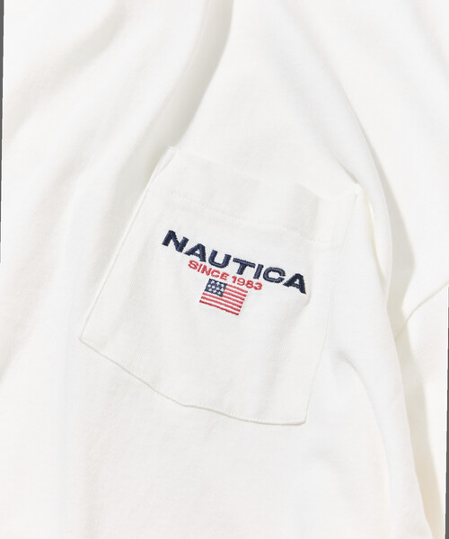 NAUTICA(ノーティカ)の「NAUTICA/ノーティカ リラックスフィット フラッグロゴ ヘムコード ロングスリーブ ポケットTシャツ(Tシャツ/カットソー・メンズ・ブラック/ネイビー/ライトグレー/ホワイト・MEDIUM/LARGE/X-LARGE/XX-LARGE)」の5枚目の写真