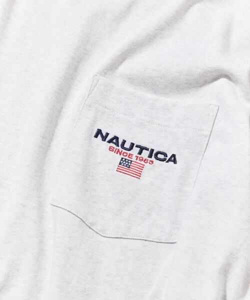 NAUTICA(ノーティカ)の「NAUTICA/ノーティカ リラックスフィット フラッグロゴ ヘムコード ロングスリーブ ポケットTシャツ(Tシャツ/カットソー・メンズ・ブラック/ネイビー/ライトグレー/ホワイト・MEDIUM/LARGE/X-LARGE/XX-LARGE)」の6枚目の写真