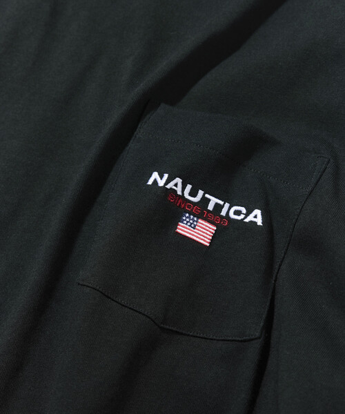 NAUTICA(ノーティカ)の「NAUTICA/ノーティカ リラックスフィット フラッグロゴ ヘムコード ロングスリーブ ポケットTシャツ(Tシャツ/カットソー・メンズ・ブラック/ネイビー/ライトグレー/ホワイト・MEDIUM/LARGE/X-LARGE/XX-LARGE)」の7枚目の写真