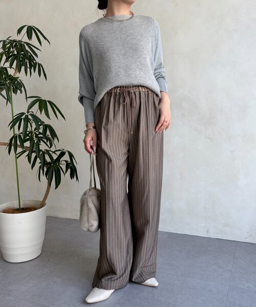 Jena espace merveilleux（ジェナ　エスパスメルヴェイユ）の「ストライプイージーパンツ　秋服（その他パンツ・レディース・ベージュ/グレー・1/2）」の17枚目の写真