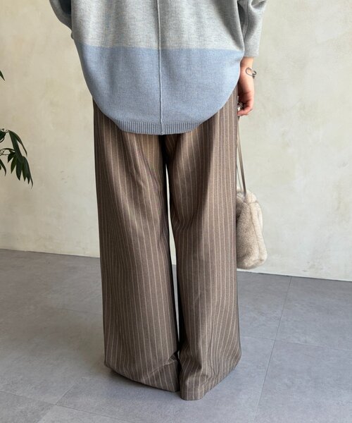 Jena espace merveilleux（ジェナ　エスパスメルヴェイユ）の「ストライプイージーパンツ　秋服（その他パンツ・レディース・ベージュ/グレー・1/2）」の10枚目の写真