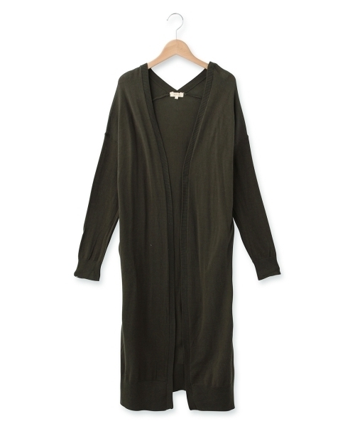 HusHusH（ハッシュアッシュ）の「ロングニットカーディガン（カーディガン/ボレロ・レディース・グリーン/ホワイト/グレー・03/02）」の3枚目の写真