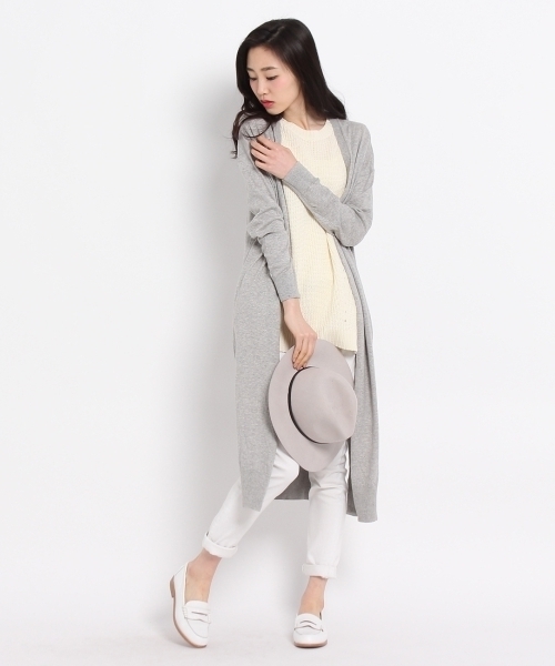HusHusH（ハッシュアッシュ）の「ロングニットカーディガン（カーディガン/ボレロ・レディース・グリーン/ホワイト/グレー・03/02）」の10枚目の写真