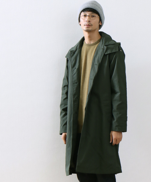 MYSELF ABAHOUSE（マイセルフアバハウス）の「【一番人気】着脱フードステンカラーコート | マイセルフ（ステンカラーコート・メンズ・ネイビー/ベージュ/カーキ・LARGE/SMALL/MEDIUM）」の3枚目の写真