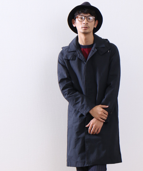 MYSELF ABAHOUSE（マイセルフアバハウス）の「【一番人気】着脱フードステンカラーコート | マイセルフ（ステンカラーコート・メンズ・ネイビー/ベージュ/カーキ・LARGE/SMALL/MEDIUM）」の4枚目の写真