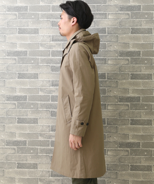MYSELF ABAHOUSE（マイセルフアバハウス）の「【一番人気】着脱フードステンカラーコート | マイセルフ（ステンカラーコート・メンズ・ネイビー/ベージュ/カーキ・LARGE/SMALL/MEDIUM）」の5枚目の写真