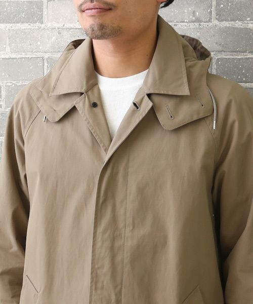 MYSELF ABAHOUSE（マイセルフアバハウス）の「【一番人気】着脱フードステンカラーコート | マイセルフ（ステンカラーコート・メンズ・ネイビー/ベージュ/カーキ・LARGE/SMALL/MEDIUM）」の7枚目の写真