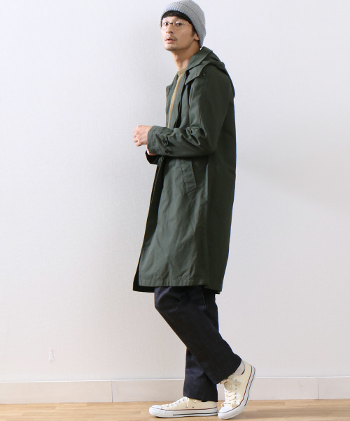 MYSELF ABAHOUSE（マイセルフアバハウス）の「【一番人気】着脱フードステンカラーコート | マイセルフ（ステンカラーコート・メンズ・ネイビー/ベージュ/カーキ・LARGE/SMALL/MEDIUM）」の16枚目の写真