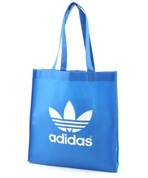 adidas Originals（アディダスオリジナルス）の「TREFOIL SHOPPER（トートバッグ・ホワイト/ブルー/ピンク・ﾌﾘ-）」の3枚目の写真