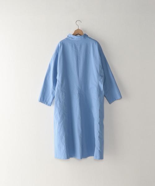 Yarmo（ヤーモ）の「＜YARMO＞ LAB COAT/ｺｰﾄ（ステンカラーコート・メンズ・ブラック/ライトブルー・FREE）」の3枚目の写真