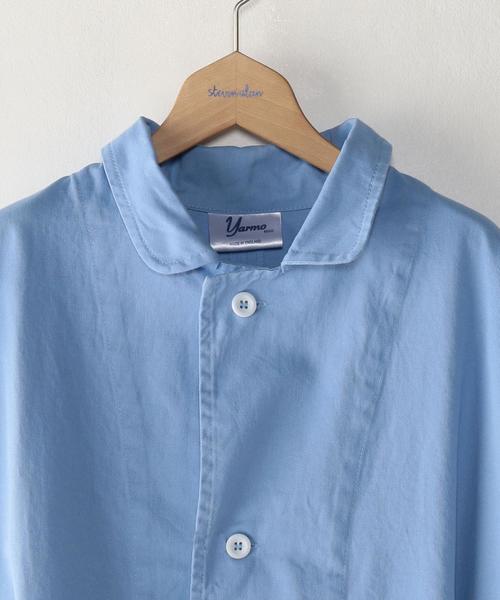 Yarmo（ヤーモ）の「＜YARMO＞ LAB COAT/ｺｰﾄ（ステンカラーコート・メンズ・ブラック/ライトブルー・FREE）」の4枚目の写真