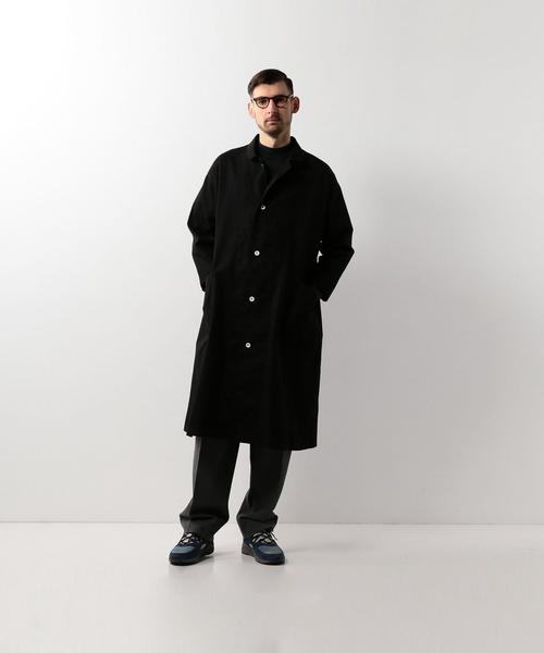 Yarmo（ヤーモ）の「＜YARMO＞ LAB COAT/ｺｰﾄ（ステンカラーコート・メンズ・ブラック/ライトブルー・FREE）」の14枚目の写真