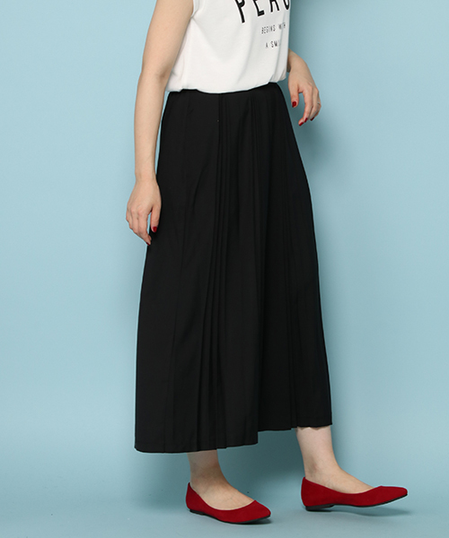 notch.(ノッチ)の「ピンプリーツスカーチョ(その他パンツ・レディース・ブラック/マスタード・M)」の1枚目の写真