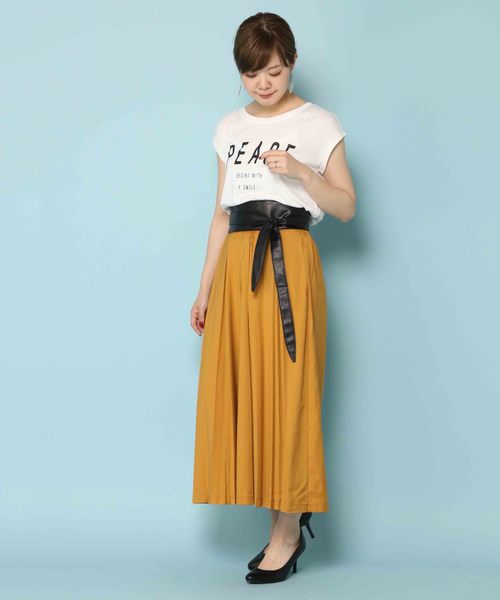 notch.(ノッチ)の「ピンプリーツスカーチョ(その他パンツ・レディース・ブラック/マスタード・M)」の3枚目の写真