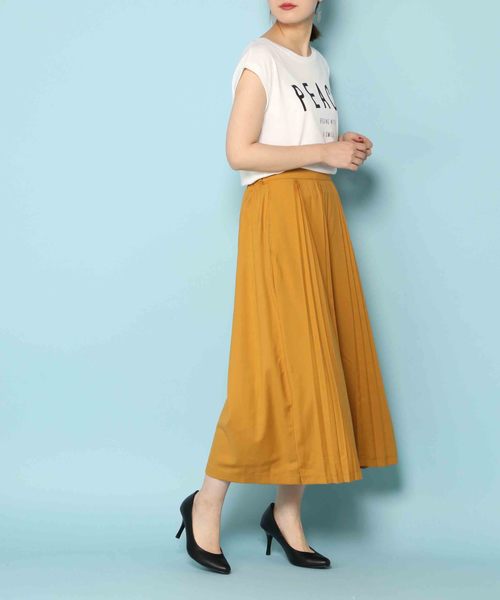 notch.(ノッチ)の「ピンプリーツスカーチョ(その他パンツ・レディース・ブラック/マスタード・M)」の4枚目の写真