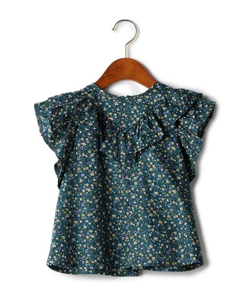 green label relaxing（グリーンレーベルリラクシング）の「【キッズ】コバナフレア ブラウス ショートスリーブ ◆（シャツ/ブラウス・キッズ・オフホワイト/ケリー・125/135/105/115）」の2枚目の写真