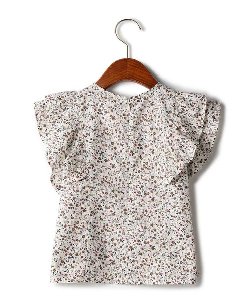 green label relaxing（グリーンレーベルリラクシング）の「【キッズ】コバナフレア ブラウス ショートスリーブ ◆（シャツ/ブラウス・キッズ・オフホワイト/ケリー・125/135/105/115）」の3枚目の写真