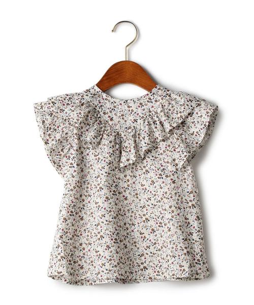 green label relaxing（グリーンレーベルリラクシング）の「【キッズ】コバナフレア ブラウス ショートスリーブ ◆（シャツ/ブラウス・キッズ・オフホワイト/ケリー・125/135/105/115）」の10枚目の写真