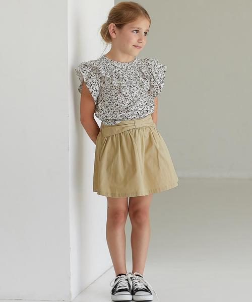 green label relaxing（グリーンレーベルリラクシング）の「【キッズ】コバナフレア ブラウス ショートスリーブ ◆（シャツ/ブラウス・キッズ・オフホワイト/ケリー・125/135/105/115）」の11枚目の写真