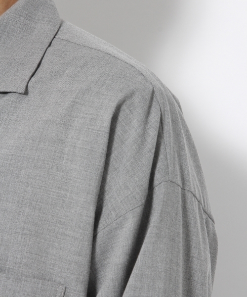 GLOBAL WORK（グローバルワーク）の「TRオープンカラーシャツ/760239（シャツ/ブラウス・メンズ・グレー/ブラウン/ネイビー・MEDIUM/SMALL/LARGE）」の9枚目の写真
